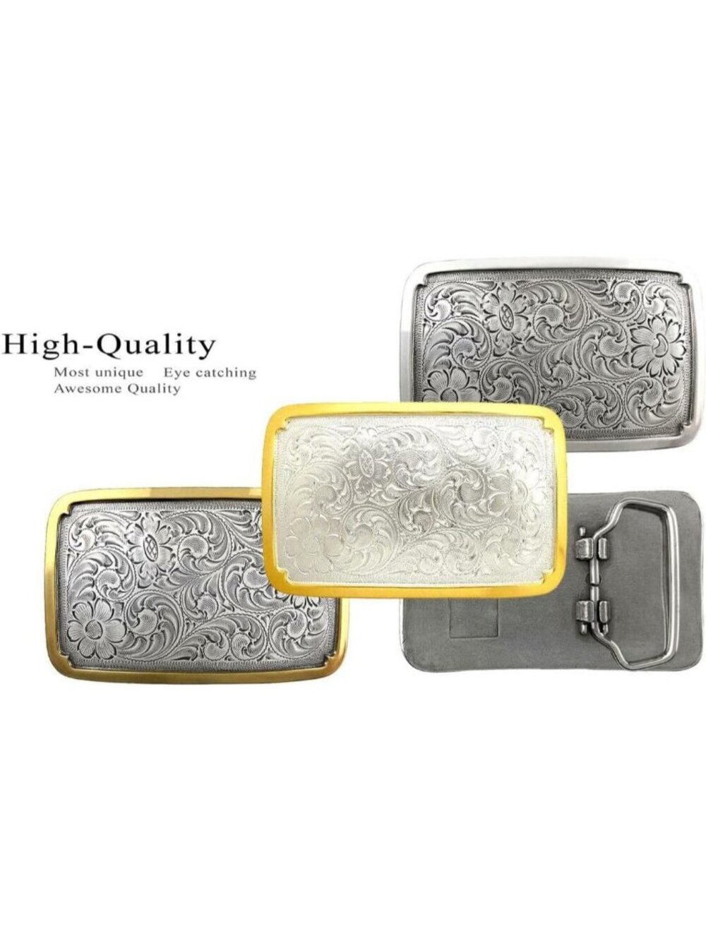 Unisex Bright Silver Gold Dog Bird Star Replacement Belt Buckle Multi-Style - Picture 3 of 6